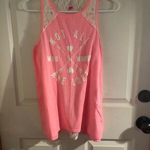 No Boundaries Pink Graphic Tank Top
